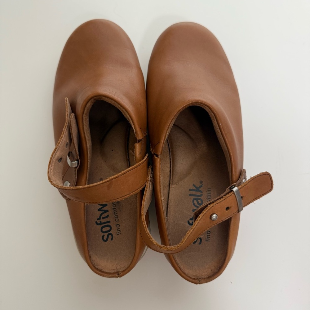 SoftWalk women sz 8.5 Brown Softwalk Marquette Clog Mules - Picture 3 of 11
